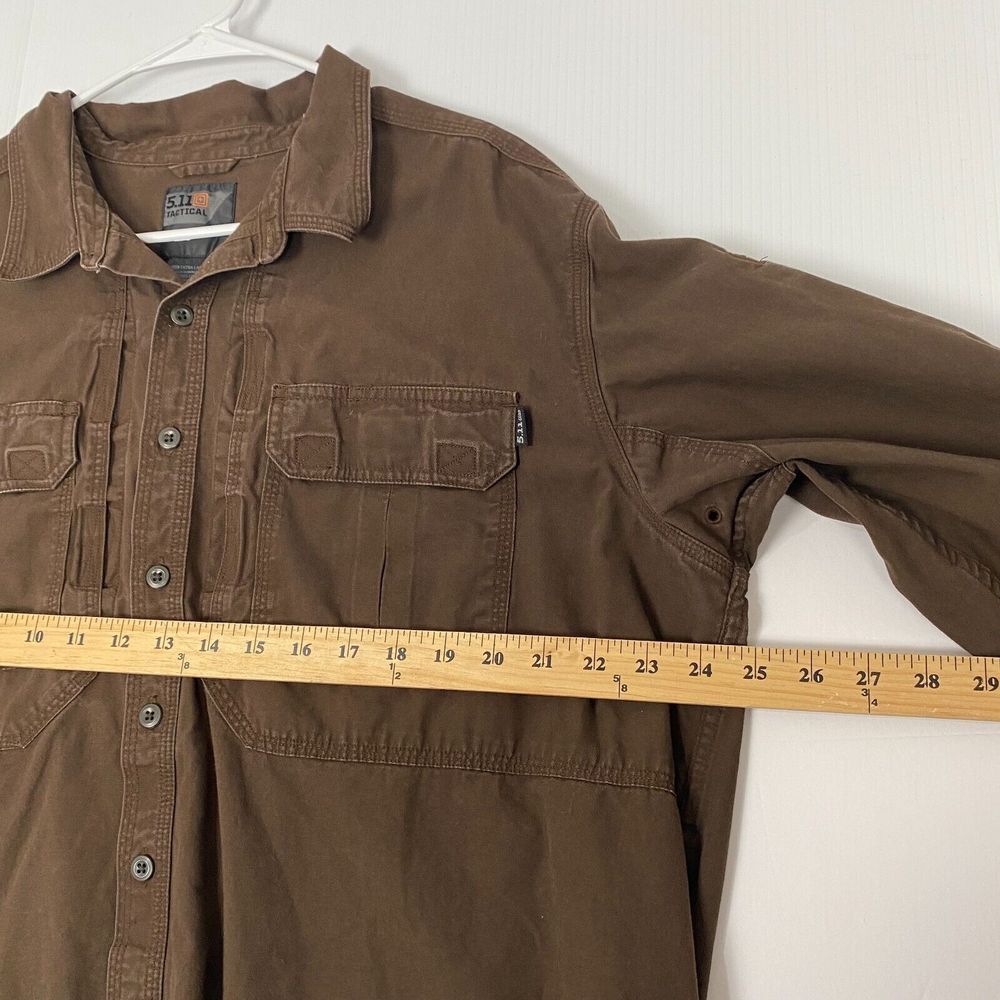 511 Tactical Series Men's Brown Button Up Shirt Size Size XL Long Sleeve Pockets - Picture 4 of 13